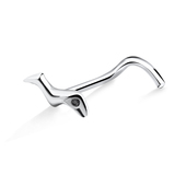 Worm Shaped Silver Curved Nose Stud NSKB-83